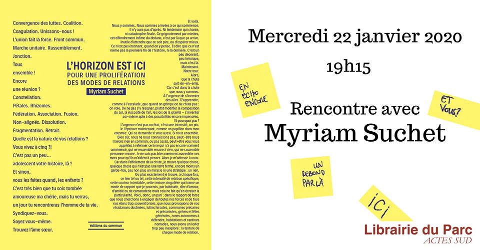 Le 22/01/2020 - L'Horizon est ici : rencontre avec Myriam Suchet