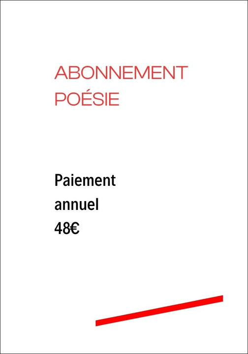 Abonnement Poésie 2024