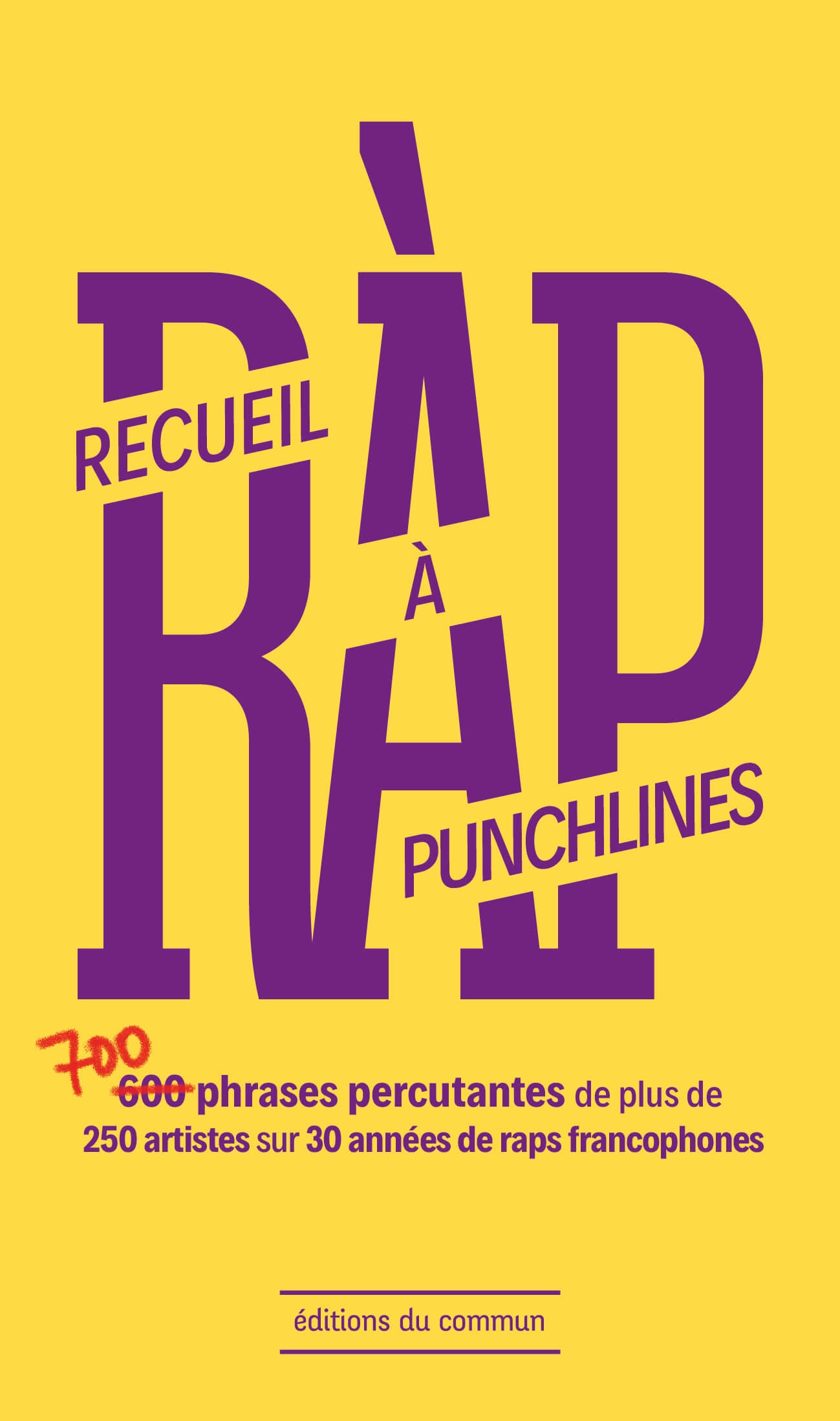Recueil à Punchlines Réédition / 700 phrases percutantes de plus de 250  artistes sur 30 années de rap francophone / Collectif - Éditions du commun